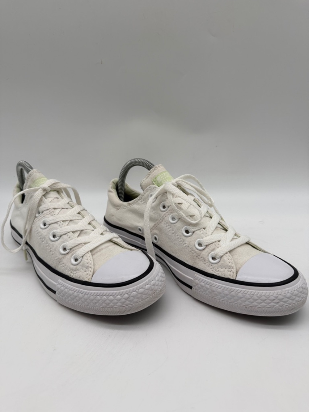Converse All Star White Canvas  Padded Tongue Black Piping Women's Size 8 - Picture 6 of 16